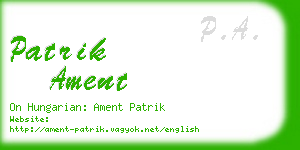patrik ament business card